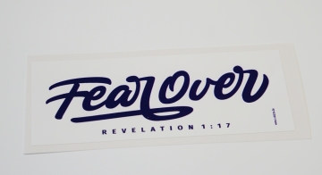 Aufkleber: fear over - Revelation 1:17